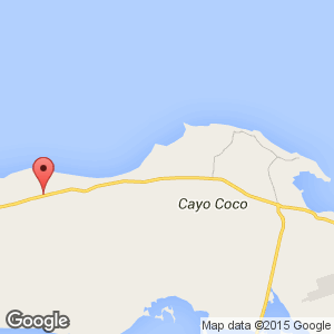 What are some important locations on a map of Cayo Coco, Cuba?